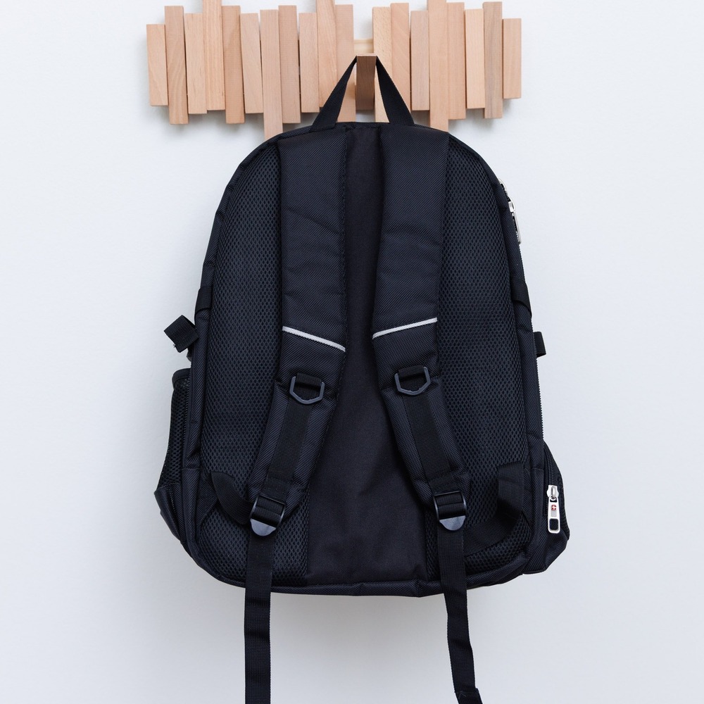 Swiss Gear Laptop Backpack Black Travel School Bag Multi Compartment - Picture 4 of 8